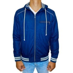 𝅺american Rag Navy Blue Varsity Windbreaker Jacket